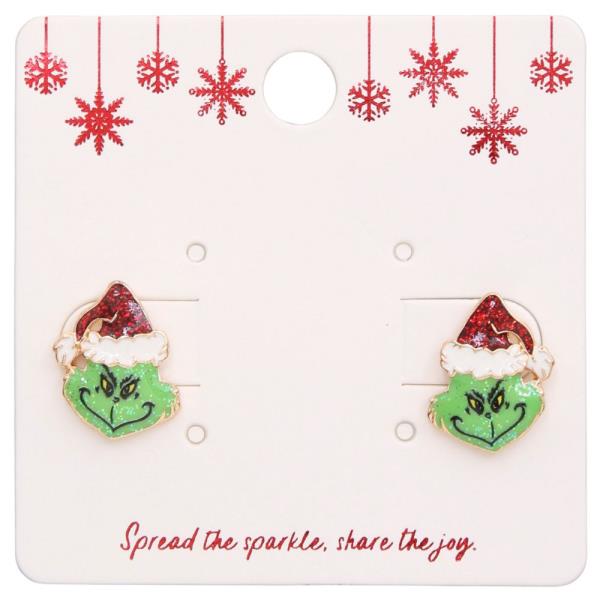 CHRISTMAS GRINCH STUD EARRING