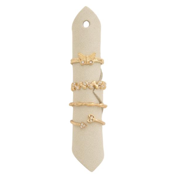 BUTTERFLY METAL ASSORTED RING SET