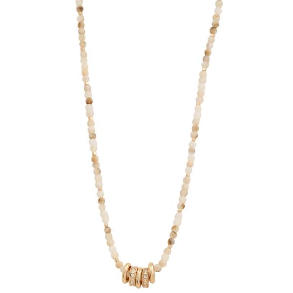 RHINESTONE METAL RINGS BEADED NECKLACE