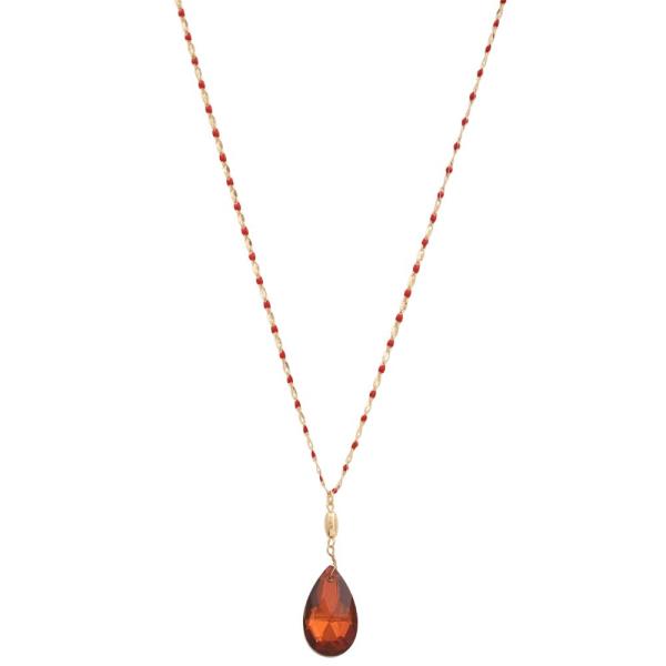 CRYSTAL TEARDROP DAINTY BEAD NECKLACE