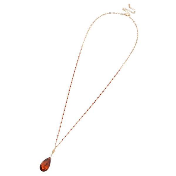 CRYSTAL TEARDROP DAINTY BEAD NECKLACE