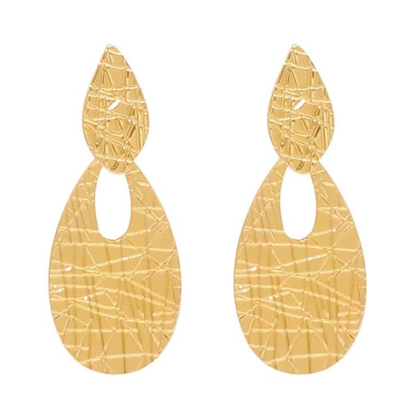 METAL TEXTURED DANGLE EARRING