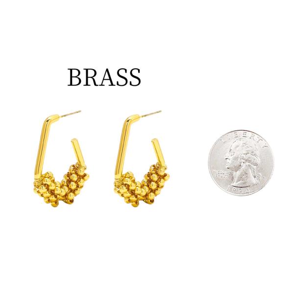 METAL BEAD HOOP EARRING