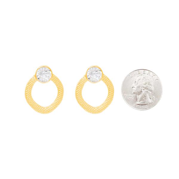ROUND RHINESTONE POST EARRING