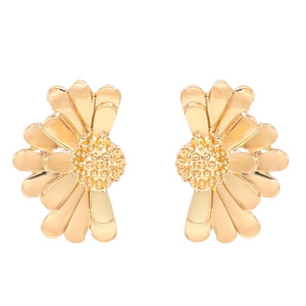 HALF FLOWER METAL EARRINGS