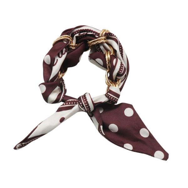 POLKA DOT FABRIC METAL BRACELET