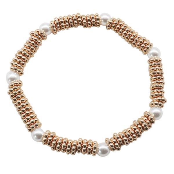 BEADED PEARL STRETCHABLE BRACELET