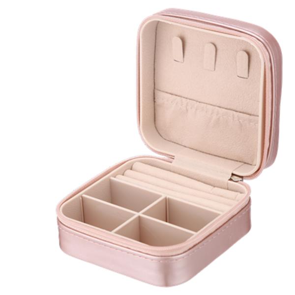 QUILTED PORTABLE TRAVEL JEWELRY STORAGE ORGANIZER BOX