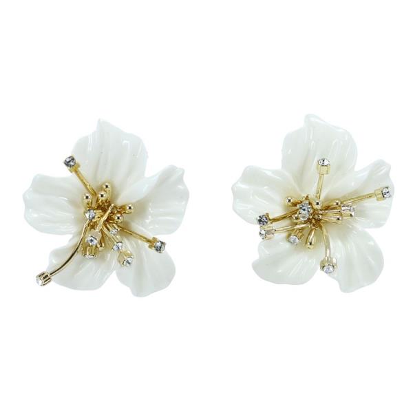 FLOWER METAL CENTER EARRING