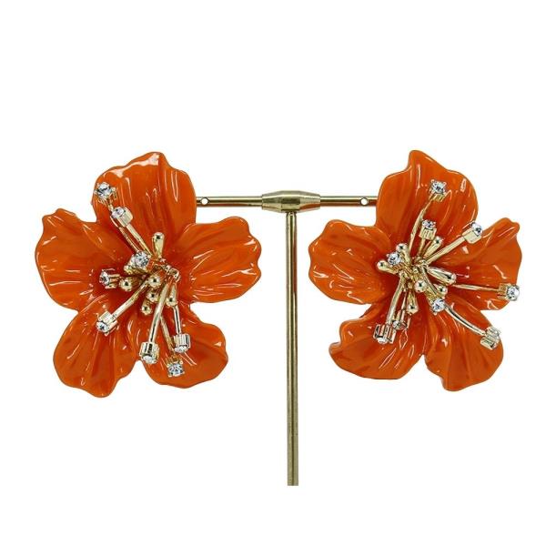 FLOWER METAL CENTER EARRING