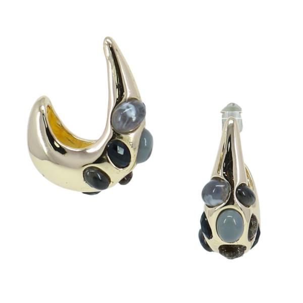 BEADED TEARDROP DOME EARRING