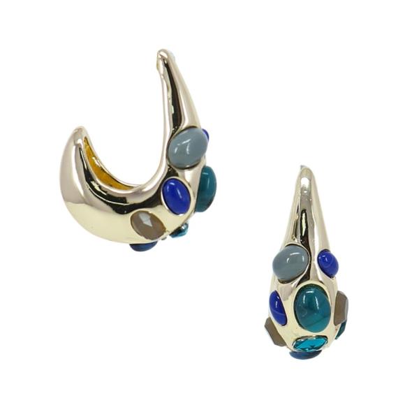 BEADED TEARDROP DOME EARRING