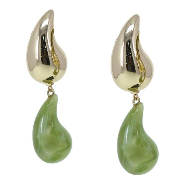 TEARDROP DOME METAL DANGLE EARRING