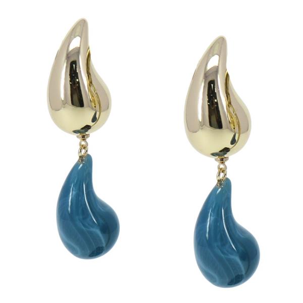 TEARDROP DOME METAL DANGLE EARRING