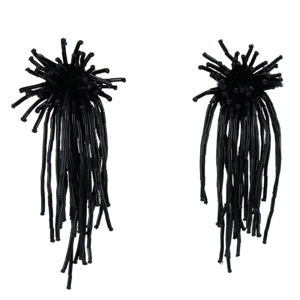 BEADED TASSEL DROP EARRING