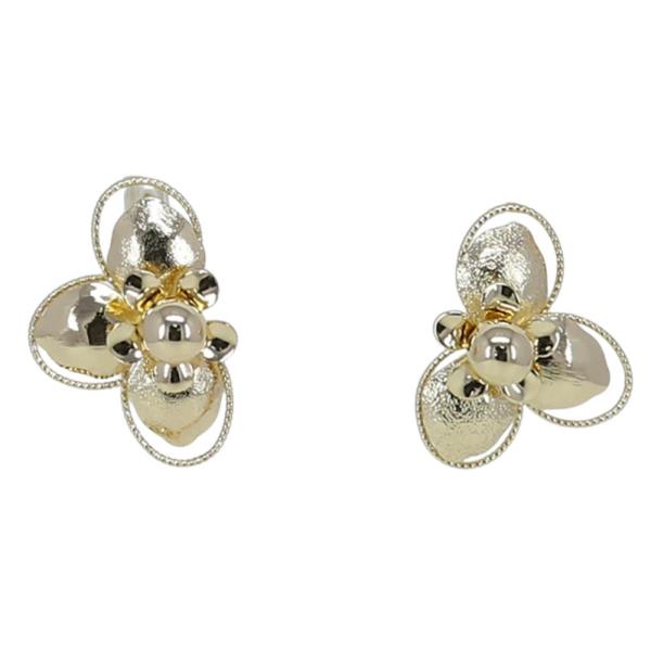 METAL FLOWER STUD EARRING