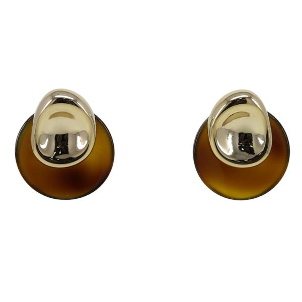 ACETATE METAL BEAD ROUND POST EARRING