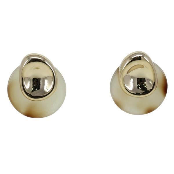 ACETATE METAL BEAD ROUND POST EARRING