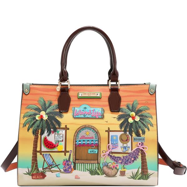 NICOLE LEE SUN AND SAND SATCHEL BAG