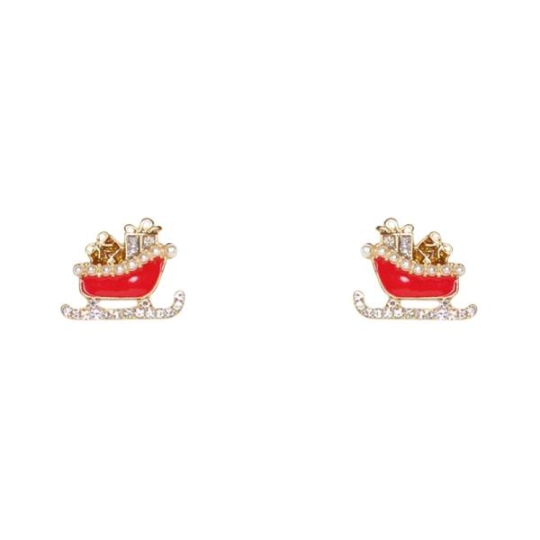 CHRISTMAS PEARL SLEIGH POST EARRING