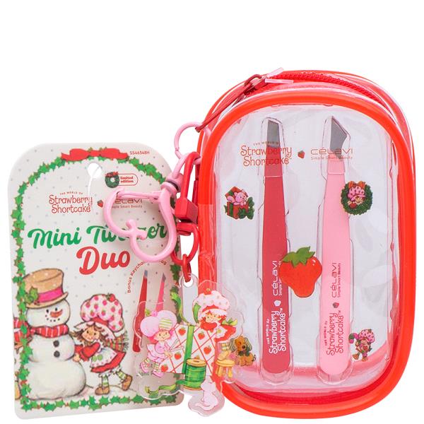 CELAVI X STRAWBERRY SHORTCAKE MINI TWEEZER DUO W BONUS KEYCHAIN AND BAG