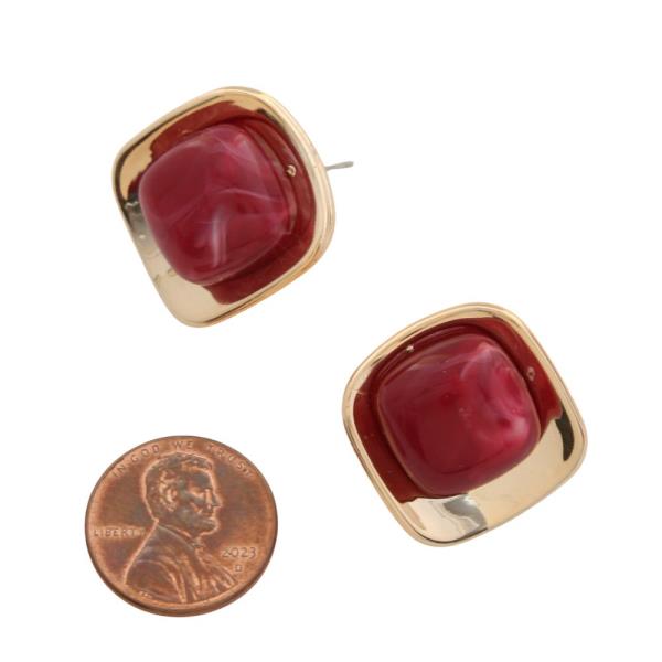 CROLOR STONE SQUARE POST EARRING