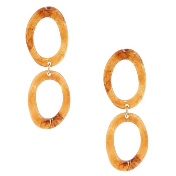ACETATE OVAL LINK DANGLE EARRING