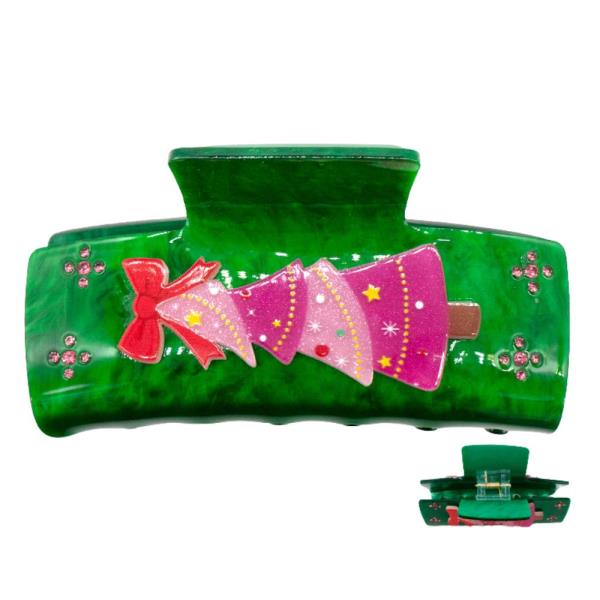 CHRISTMAS TREE CLAW HAIR CLIP