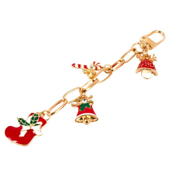 CHRISTMAS THEME CHARM STOCKING BAG CHAIN