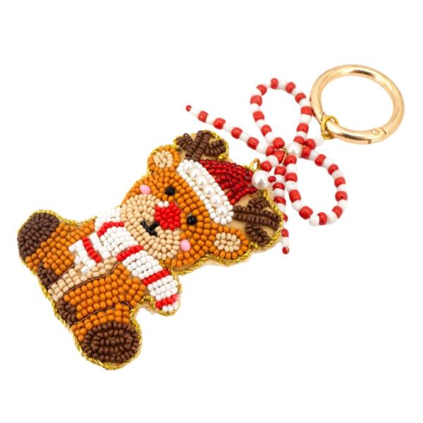 SEED BEAD RUDOLF BAG CHARM