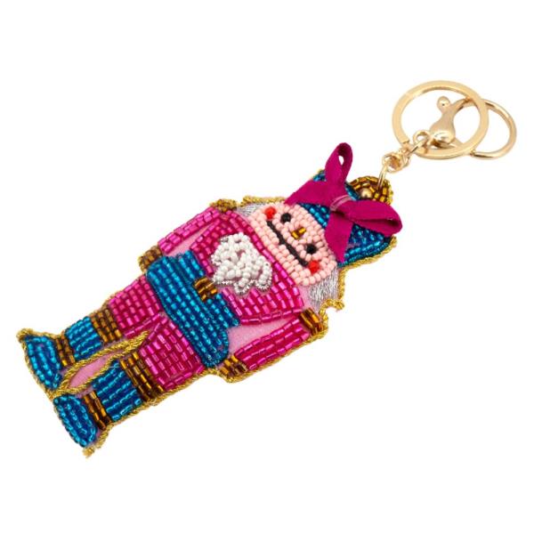 NUTCRACKER SEED BEAD KEYCHAIN