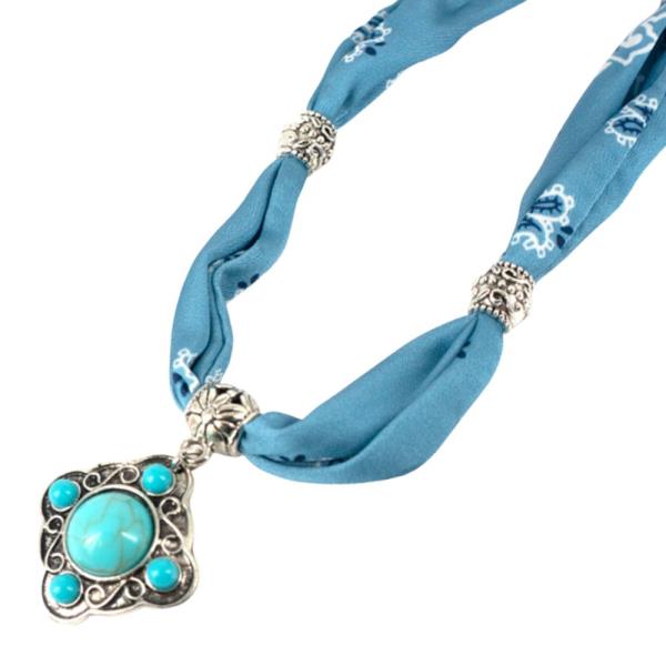SCARF STONE PENDANT NECKLACE