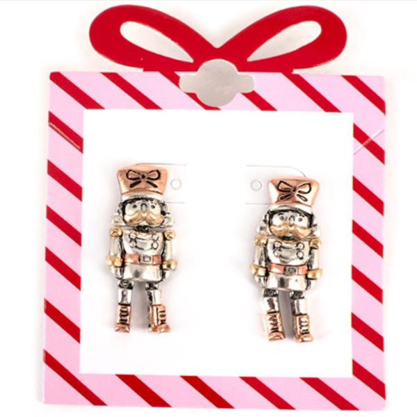 NUTCRACKER METAL DANGLE EARRING