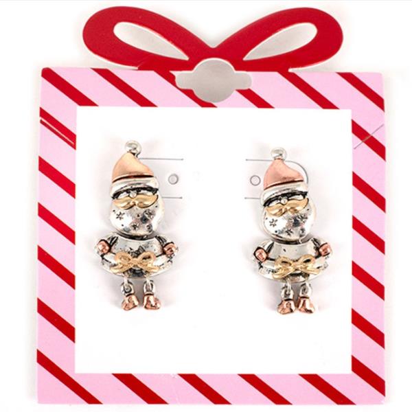 SANTA CLAUS METAL DANGLE EARRING