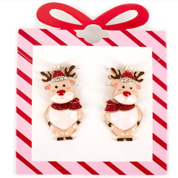 RED NOSE REINDEER POST DANGLE EARRING