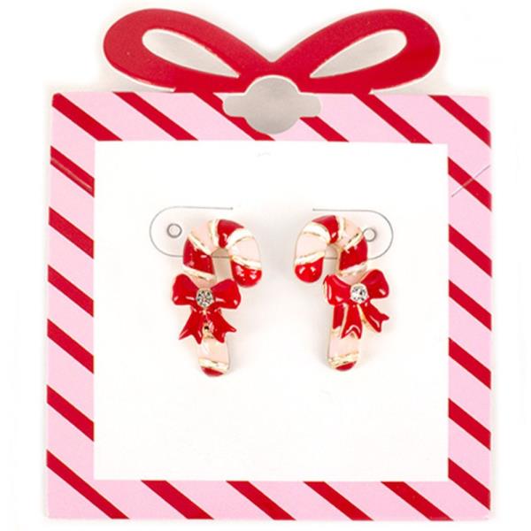 CANDY CANE POST EARRING