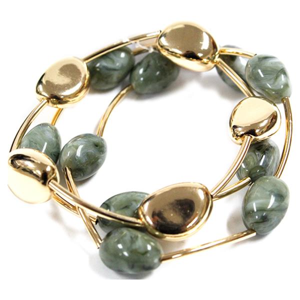 METAL ACCENT RESIN BEAD STRETCH BRACELET SET