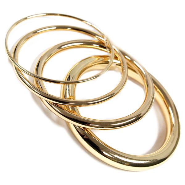 METAL STACKED BANGLE MULTI BRACELET