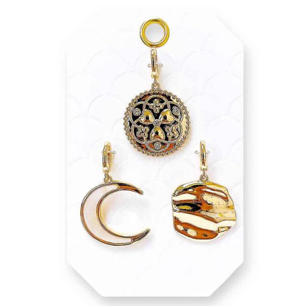 COIN MOON DISC 3PCS CHARM SET