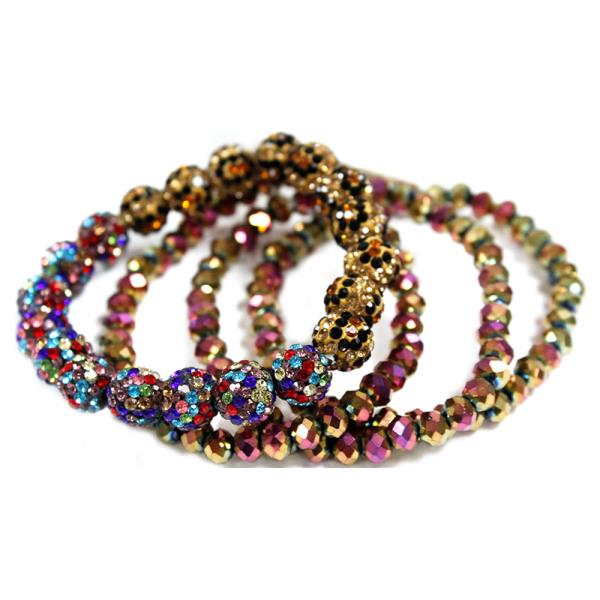 GLASS BEAD MULTI STRETCH BRACELET SET