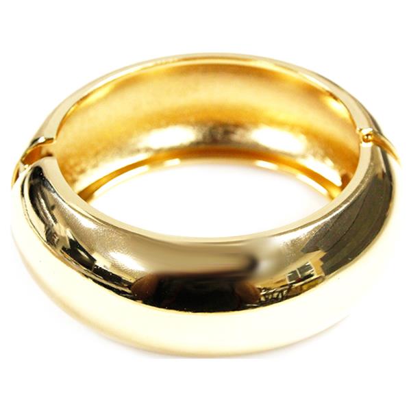 METAL THICK ROUND HINGED BANGLE BRACELET