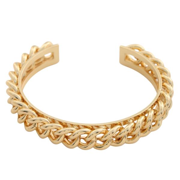 CHAIN LINK METAL CUFF BRACELET