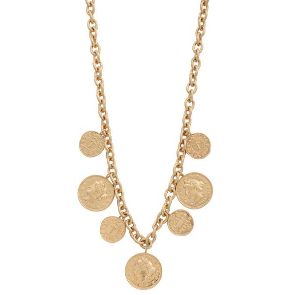 COIN MEDALLION STATION METAL NECKLACE