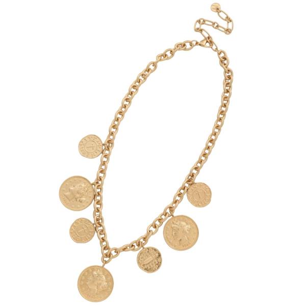 COIN MEDALLION STATION METAL NECKLACE