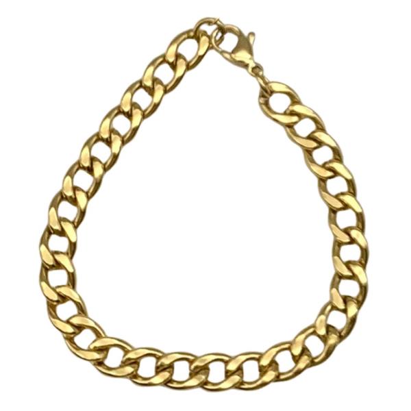 STAINLESS STEEL BOLD STATEMENT CHAIN BRACELET