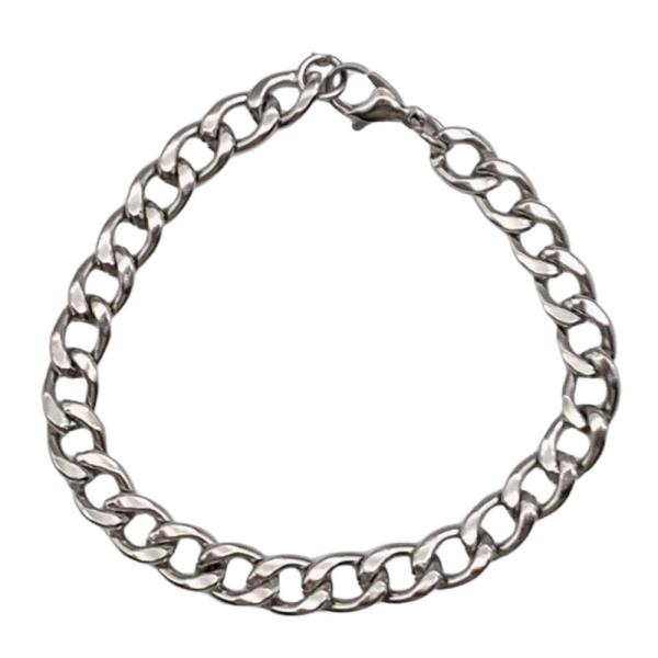 STAINLESS STEEL BOLD STATEMENT CHAIN BRACELET