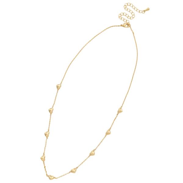 DAINTY HEART CHARM METAL NECKLACE