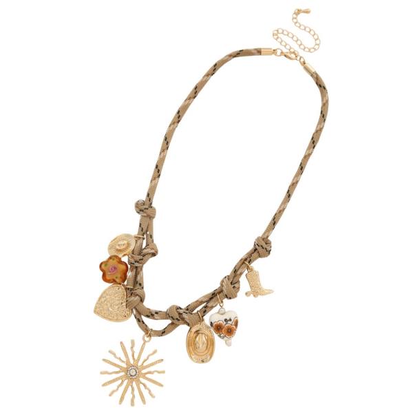 MULTI CHARM ROPE NECKLACE
