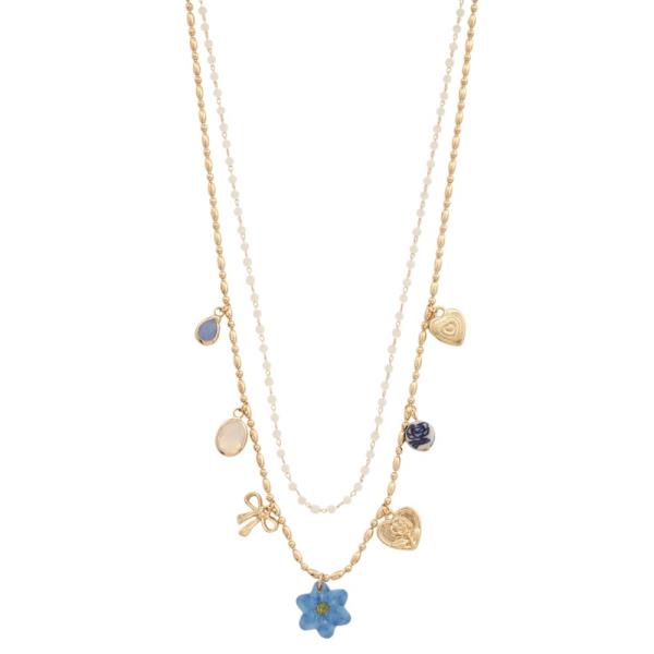 MULTI CHARM STATION LAYERED NECKLACE