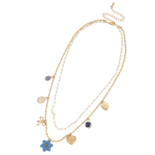MULTI CHARM STATION LAYERED NECKLACE